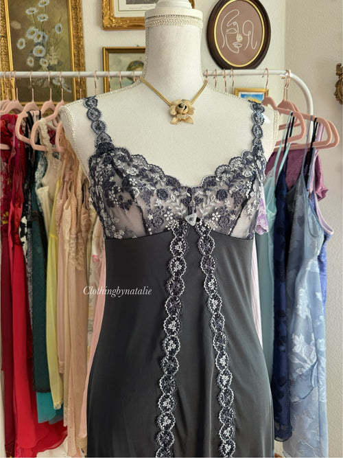 Wacoal Navy Nylon Slip Dress (S)
