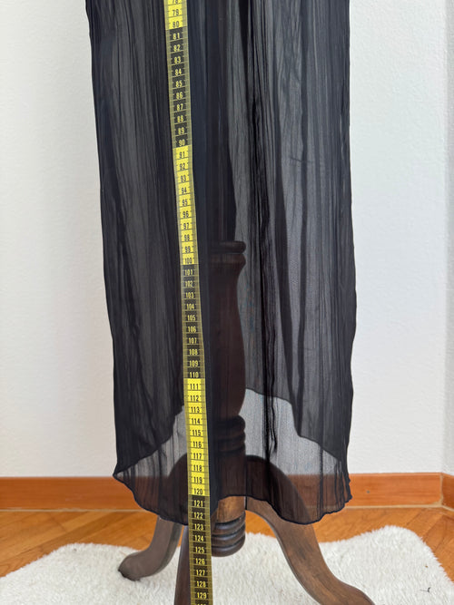 Linea Donatella Black Chiffon Maxi Slip size M/L