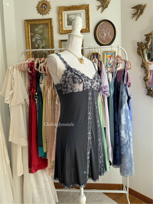 Wacoal Navy Nylon Slip Dress (S)
