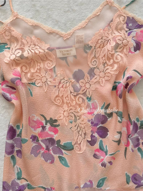 Victoria’s Secret Orange Floral Babydoll Size M/small L