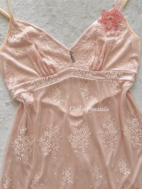 Coquette Lace Nylon Babydoll Size S