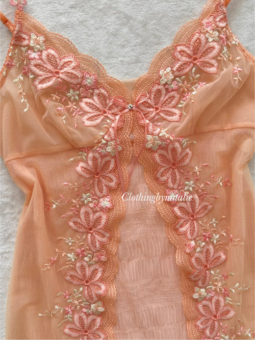 Fairy Orange Sheer Mesh Slip Dress Size S