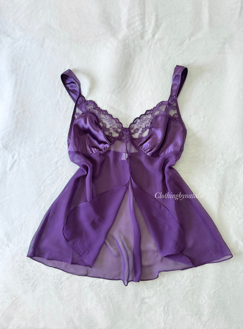 Purple Chiffon Babydoll (L)