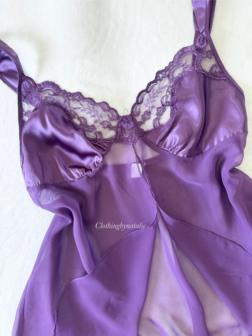 Purple Chiffon Babydoll (L)