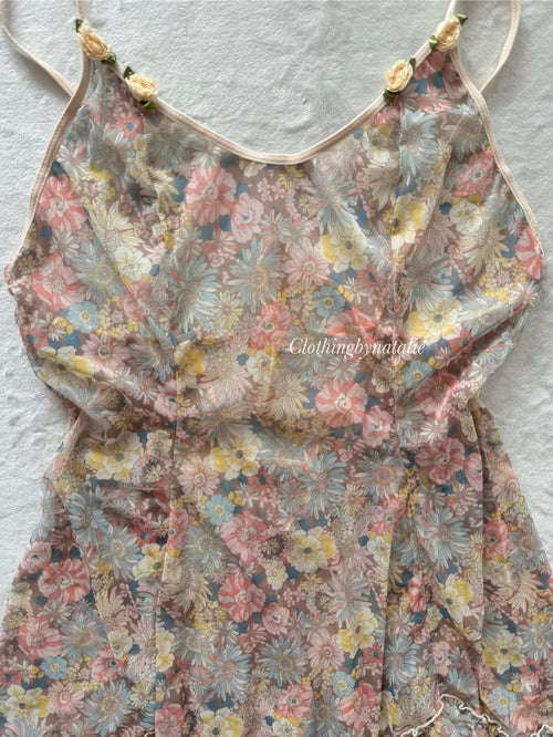 Sheer Floral Mesh Babydoll Size L