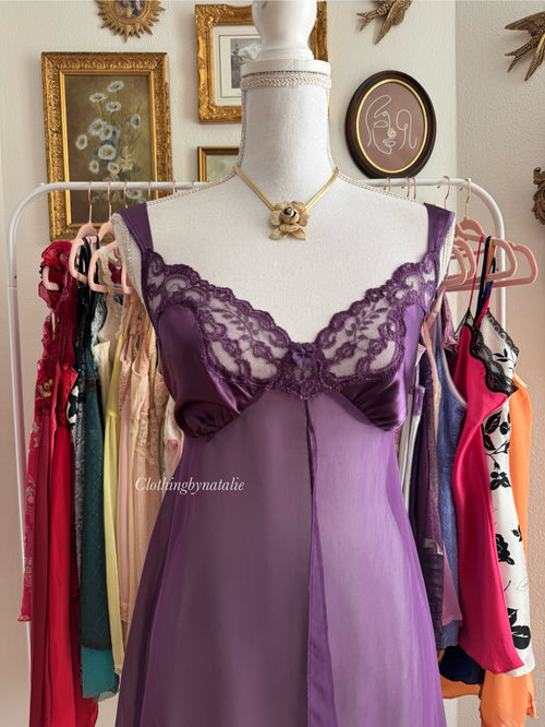Purple Chiffon Babydoll (L)