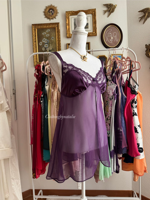 Purple Chiffon Babydoll (L)