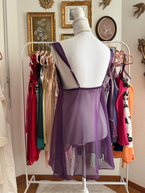 Purple Chiffon Babydoll (L)