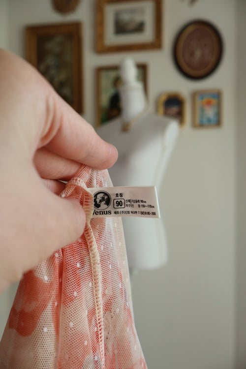 Venus Orange Floral Mesh Slip Dress (S)