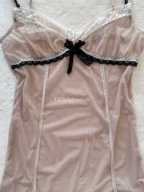 Purple Nude Mesh Slip Size S