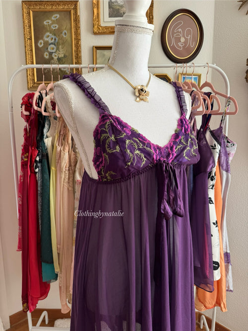 Whimsical Purle Mesh Babydoll (M)