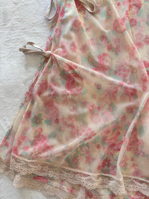 Floral Sheer Mesh Slip Size S