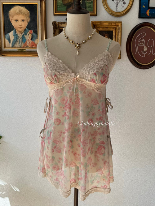 Floral Sheer Mesh Slip Size S
