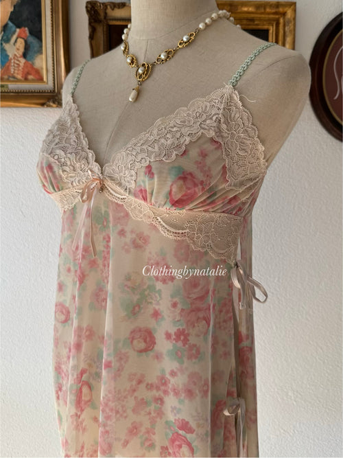 Floral Sheer Mesh Slip Size S