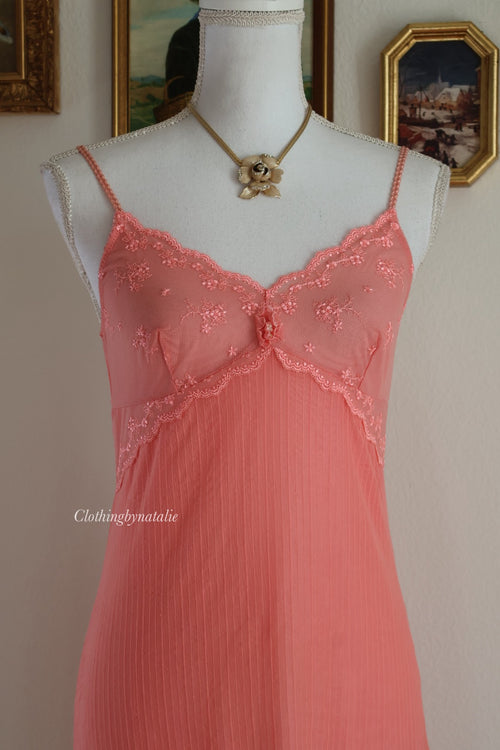 Venus Burnt Orange Mesh Slip Dress (S/M)