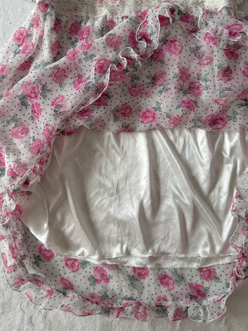 Japanese Floral Chiffon Blouse (M)