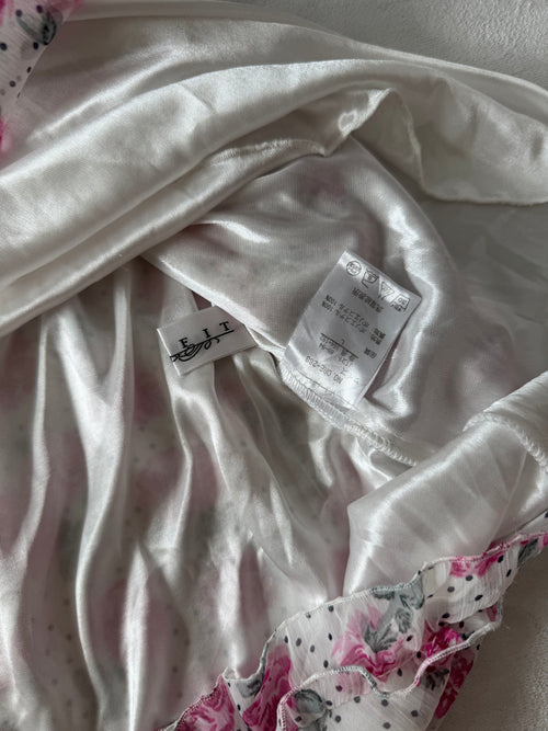 Japanese Floral Chiffon Blouse (M)