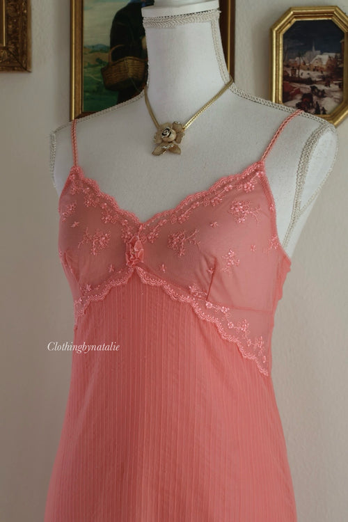 Venus Burnt Orange Mesh Slip Dress (S/M)