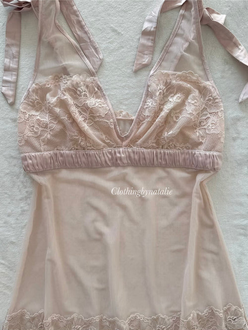 Purple Sheer Mesh Slip Size S