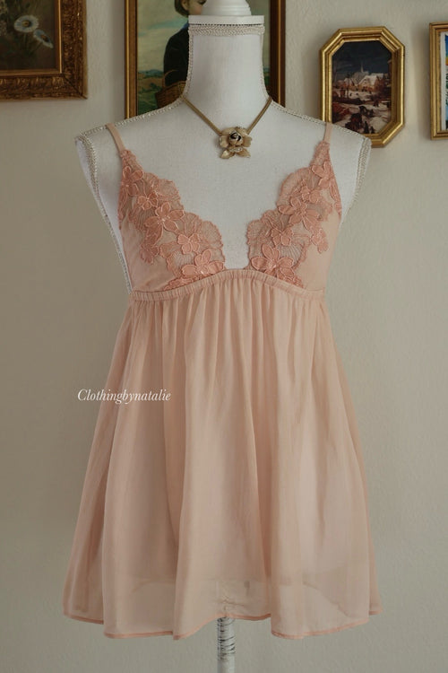 Orange Floral Chiffon Cami (S)