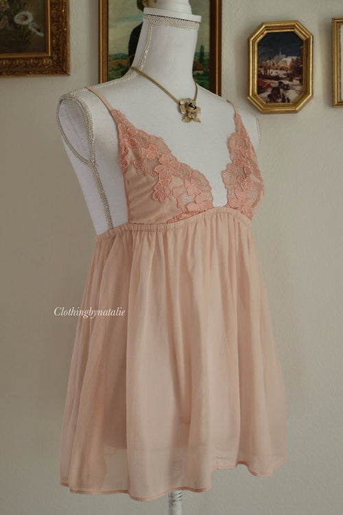 Orange Floral Chiffon Cami (S)