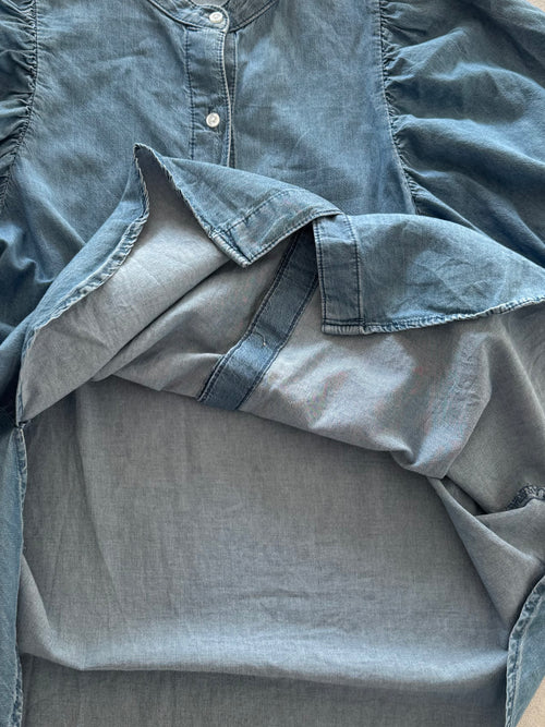 GU Denim Puff Sleeve Blouse size S