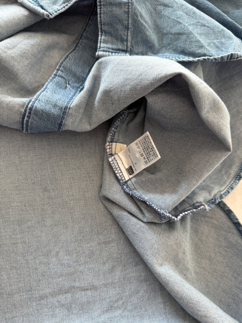 GU Denim Puff Sleeve Blouse size S