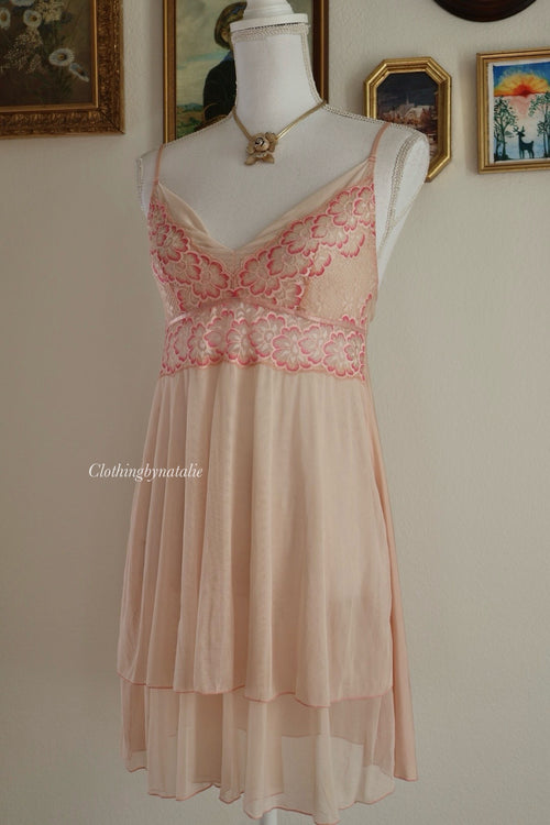 Orange Layered Mesh Babydoll (S/M)