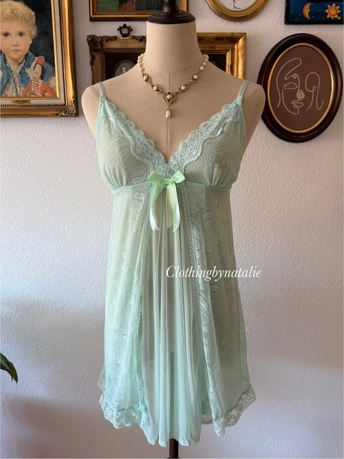 Green Sheer Mesh Babydoll size M