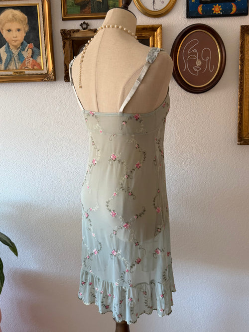 Embroidery Green Mesh Slip size S