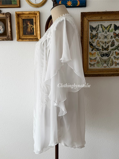 Flora Nikrooz Mini Bridal Peignoir Set Size S
