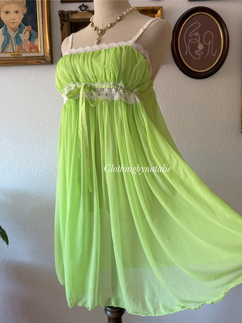 Fairy Green Sheer Mesh Babydoll size M