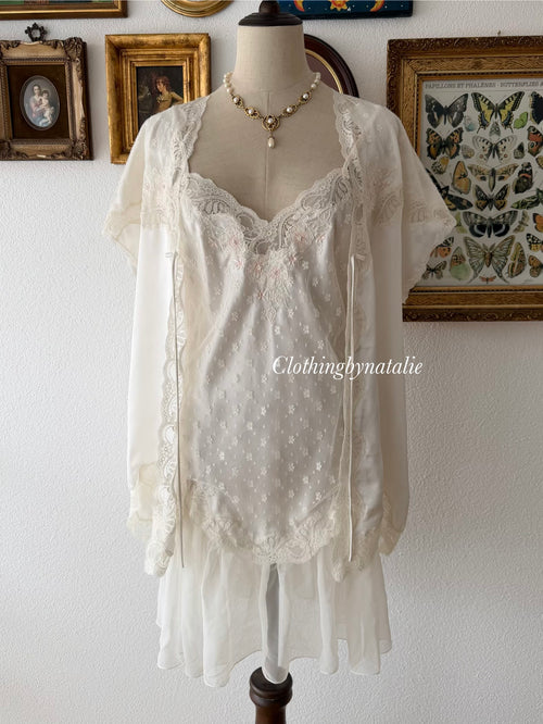 Sara Beth Bridal Satin Peignoir Set Size S