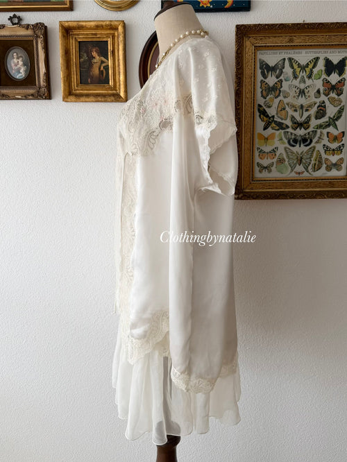 Sara Beth Bridal Satin Peignoir Set Size S