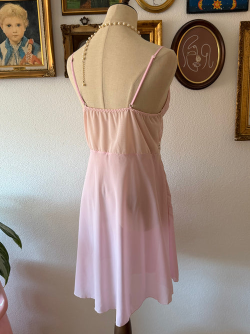 Romantic Pink Chiffon Babydoll size M