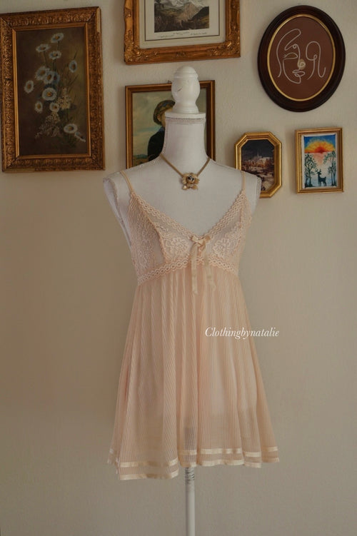 Milky Orange Mesh Slip Dress (S/M)