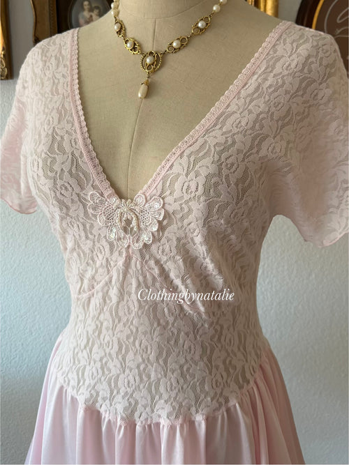 Ashley Taylor Pink Nylon Babydoll size M