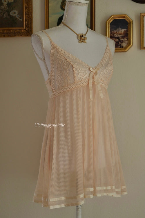 Milky Orange Mesh Slip Dress (S/M)