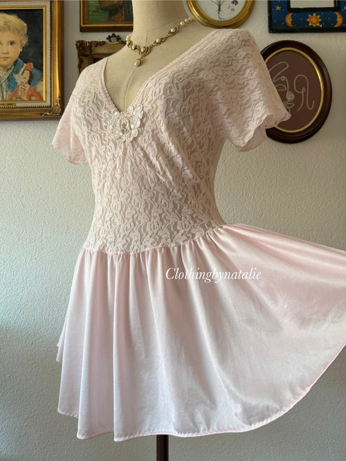Ashley Taylor Pink Nylon Babydoll size M