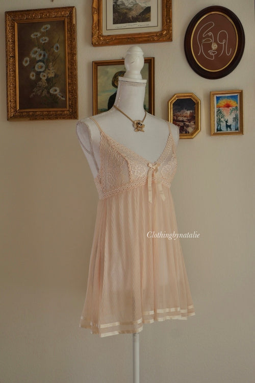 Milky Orange Mesh Slip Dress (S/M)
