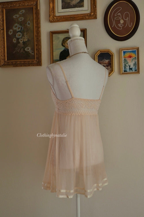 Milky Orange Mesh Slip Dress (S/M)