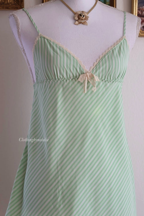 Green Satin Babydoll (S/M)