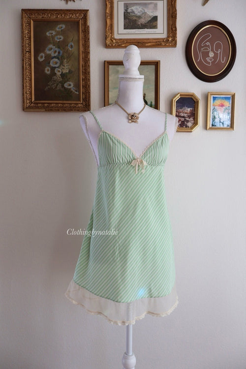 Green Satin Babydoll (S/M)
