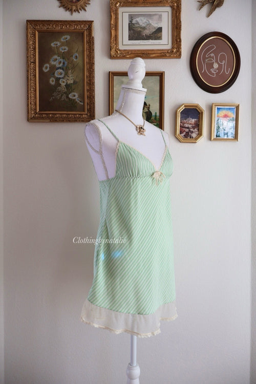 Green Satin Babydoll (S/M)