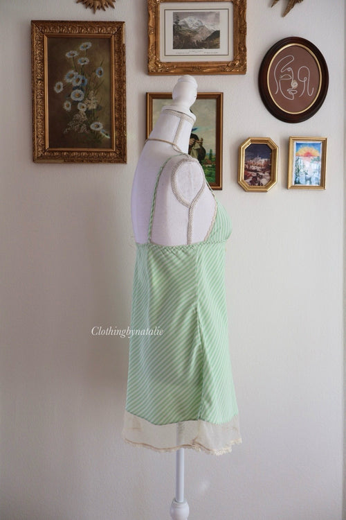 Green Satin Babydoll (S/M)