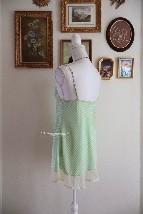 Green Satin Babydoll (S/M)