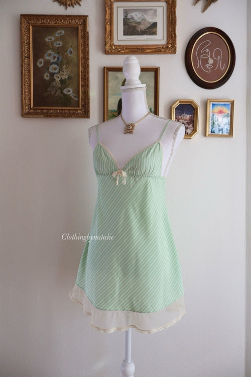 Green Satin Babydoll (S/M)