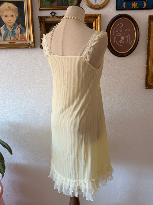 Coquette Yellow Nylon Nightgown size M