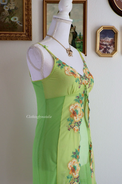 Embroidery Fairy Mesh Slip Dress (S)