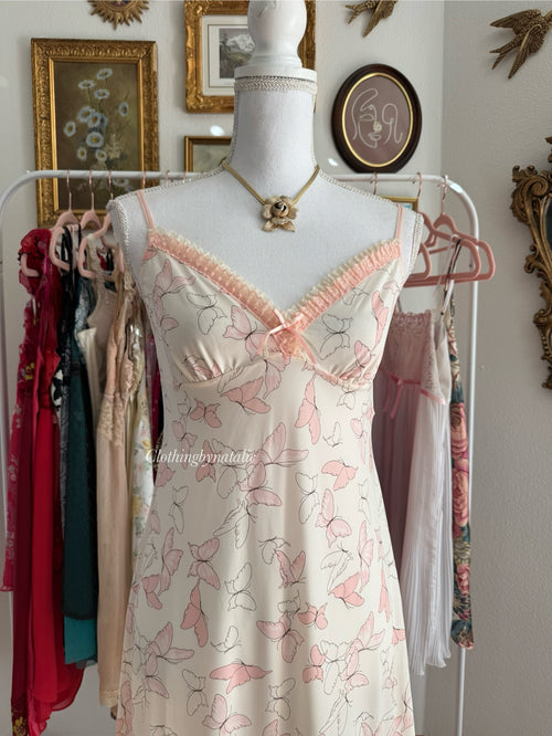 Butterfly Stretchy Slip Dress (S/M)